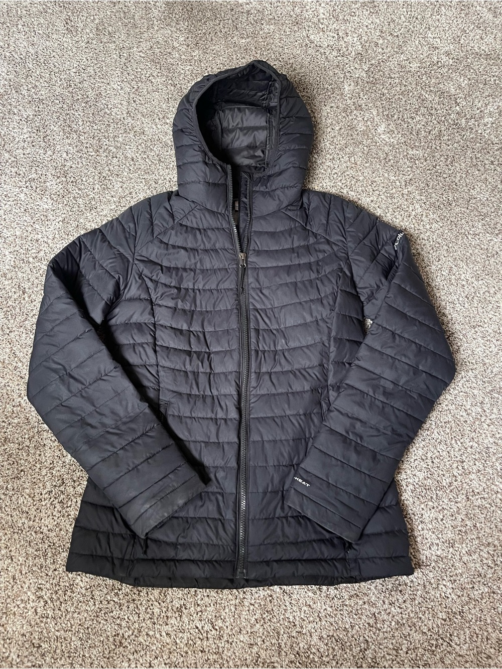 Columbia Black Quilted Hooded Puffer Jacket